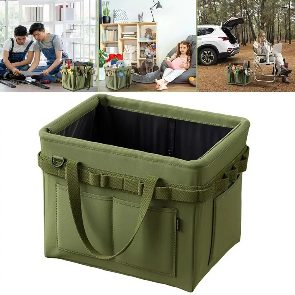

Oxford Camping Storage Handbag Large Capacity Foldable Tool Folding Carrying Bag Multi-Pocket PE Plate Camping Storage Tool Bag