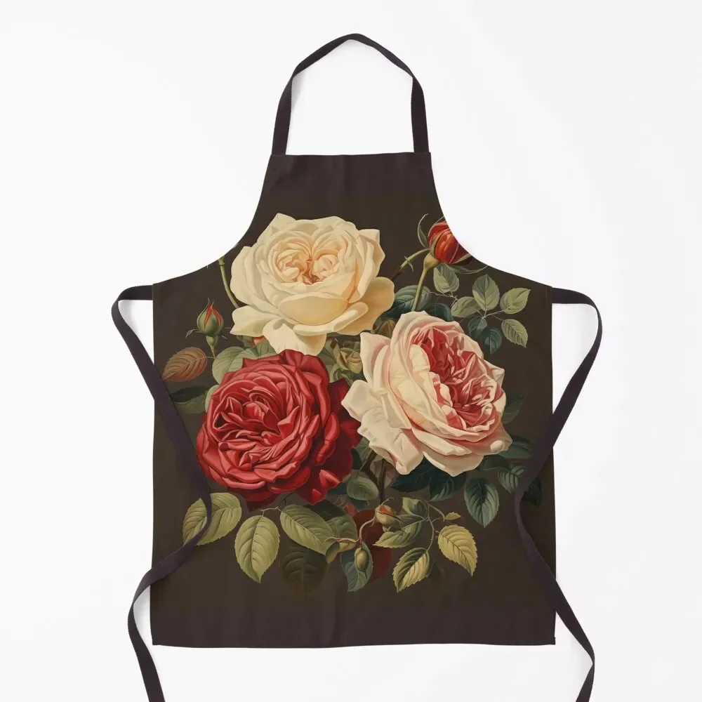 

Vintage Dark Roses Apron kitchen item For Nail Stylist Apron