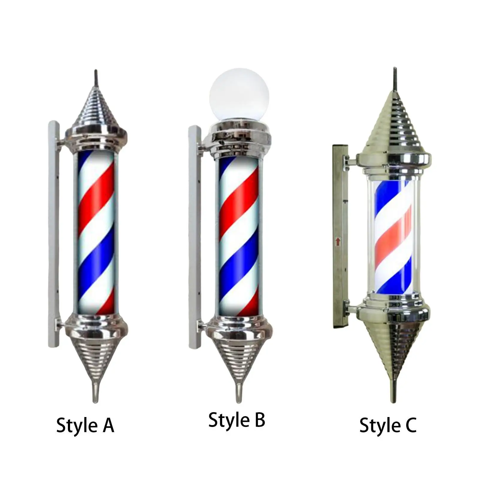 Barber Pole Light Barber Shop Rotating Light for Outdoor Hairdressing Salon