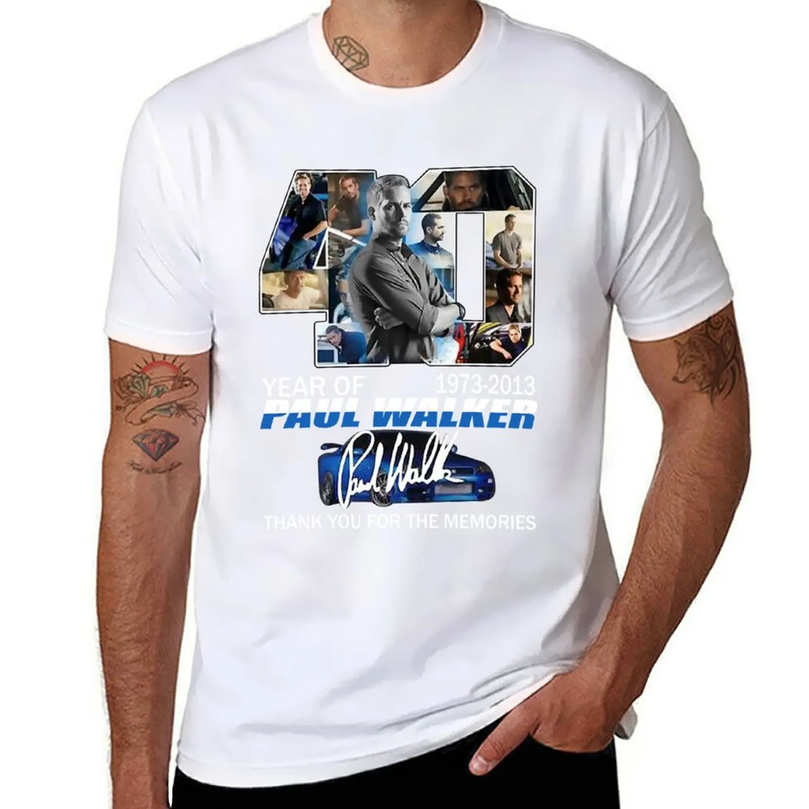 

40 Years of Fast and Furious 19732013 Paul Walker Signature Thank You for The Memories , Designer Cl T-Shirt