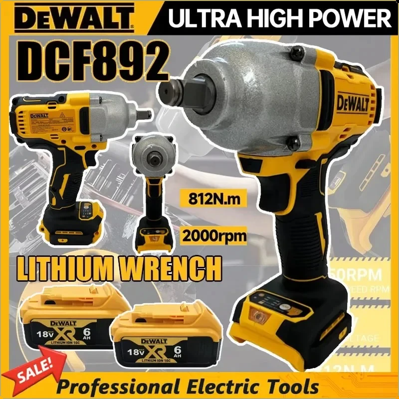 

Dewalt DCF892 812N.m Brushless Electric Wrench 1/2 Inch Cordless Impact Driver High Torque Three Speed Auto Repair Power Tools