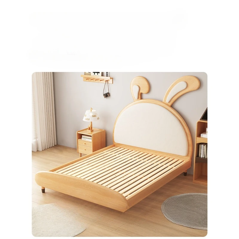 

All-solid wood children's bed 1.2m small apartment boy bedroom girl princess bed ins wind online celebrity girl rabbit bed.