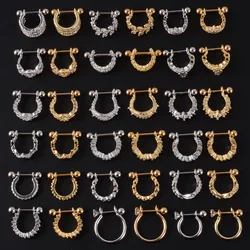 1pcs Surgical Steel Barbell CZ Hoop Ear Tragus Cartilage Helix Earrings Ear Studs U Shape Ear Cuff Rook Woman Lobe Piercing