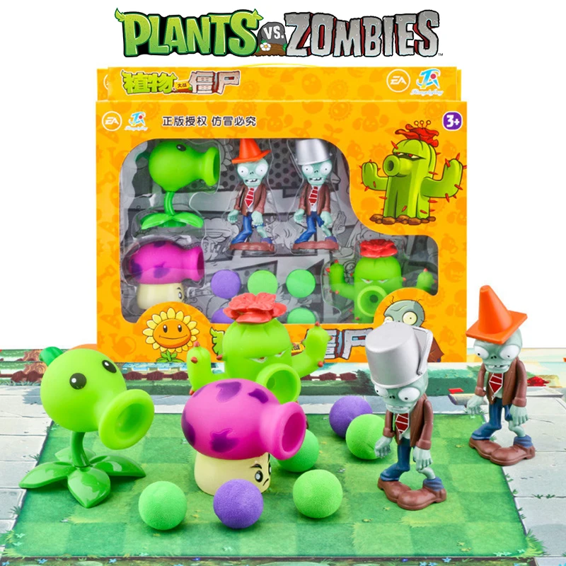 Plants Vs Zombies 5 Style Toy Set Peashooter Coconut Cannon Cost-effective Toys Genuine Game Scene Game Figures Model Kid Gift