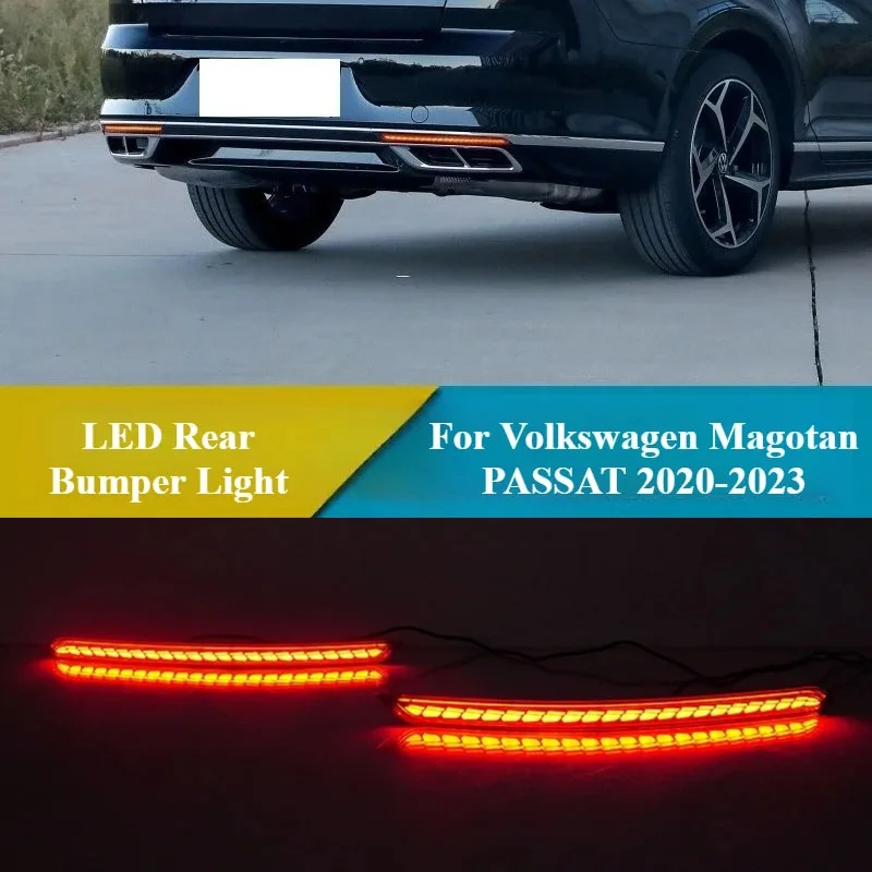 

Led Rear Bumper Reflector Light Rear Fog Lamp Dynamic Turn Signal Brake Light For VW Volkswagen Magotan PASSAT 2020-2023