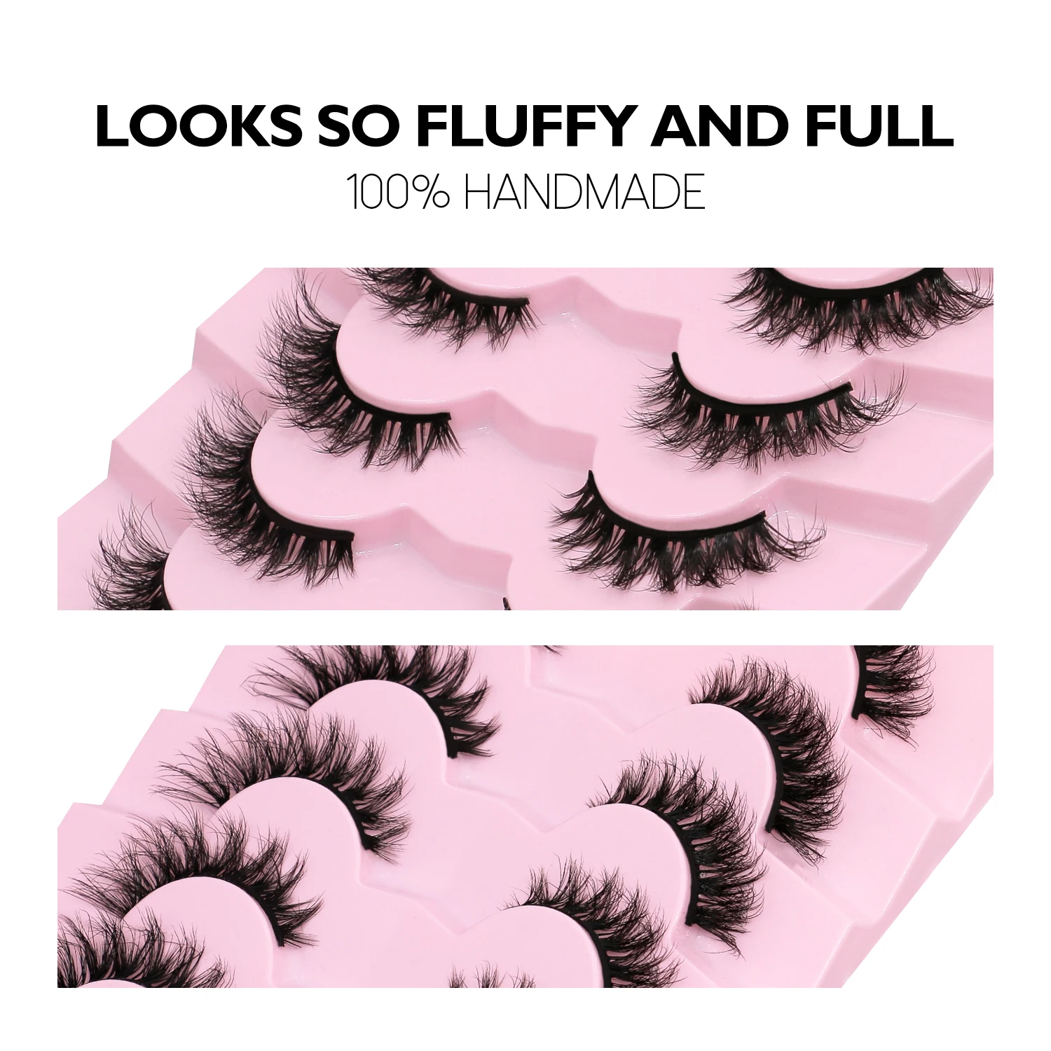 VELTRINAY Cat Eye Lashes Natural Eyelashes Fluffy Wispy Strips Lash 3D Faux Mink Lashes Cross Style False Eyelashes Makeup