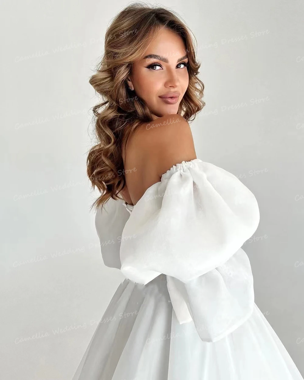 Simple Wedding Dresses Woman's Fluffy A Line Sexy Sweetheart Bridal Gowns Half Puff Sleeve Princess Formal Elegant Party Vestido