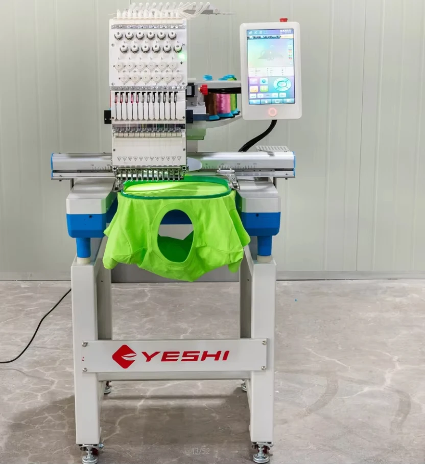 Yeshi Multifunctional Single Head 9/12/15 Needles Computerized Embroidery Machine for Flat Hat T-shirt