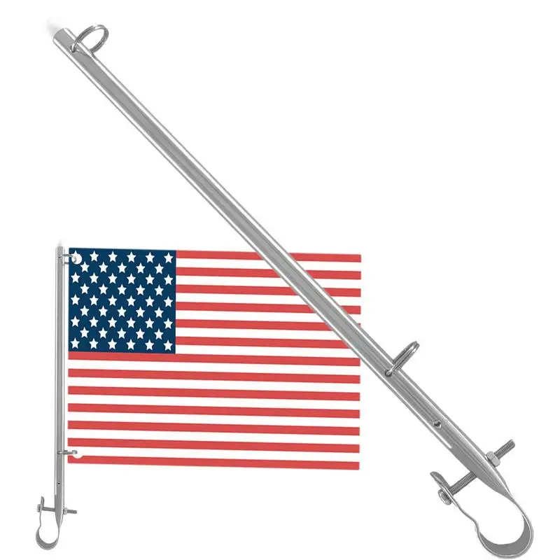 Flag Pole Holder For RV 304 Stainless Steel Banner Pole Holder Yacht Flag Holder Boat Accessories For Marines Yacht RV Pontoon