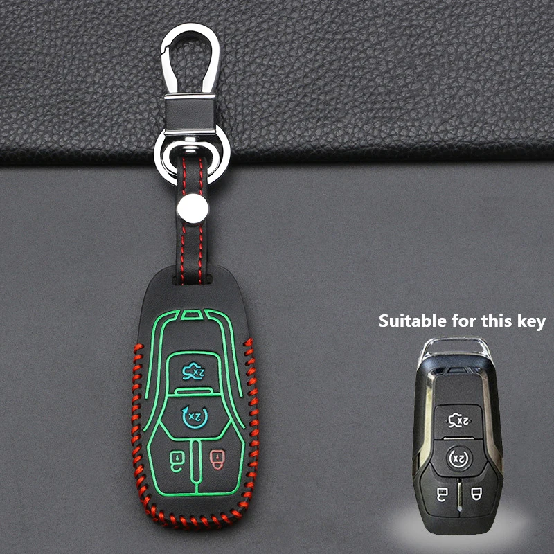 For Ford Mustang F-150 F-450 F-550 Lincoln MKZ Fusion Mondeo Explorer Edge Luminous Remote Car Key Case Fob Cover Protection