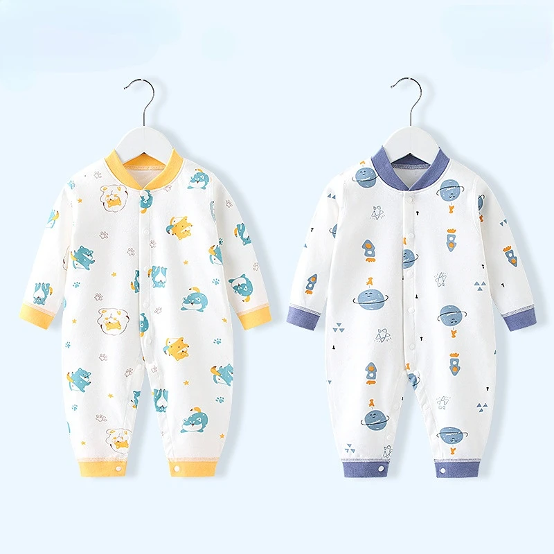 Newborn Cotton One-piece Baby Autumn Clothes Thin Pajamas Air Conditioning Clothes Baby In Spring and Autumn