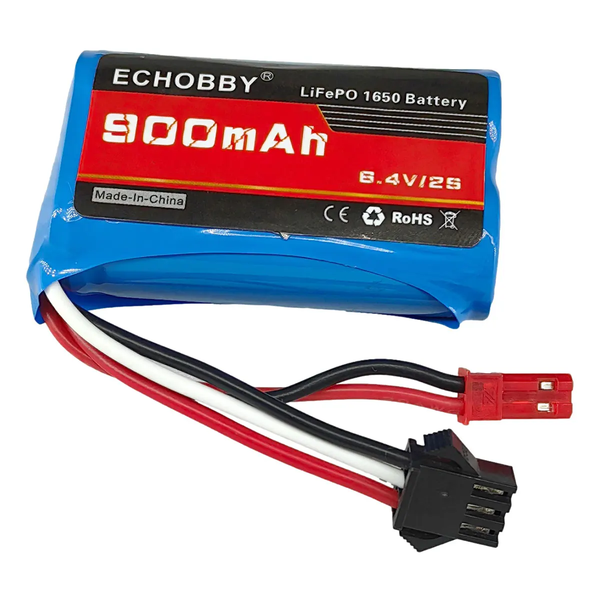 6.4V 2S 900mAh LiFePO batteria JST + SM3P Rev spina maschio per RC Car Truck Racing Speed Boat