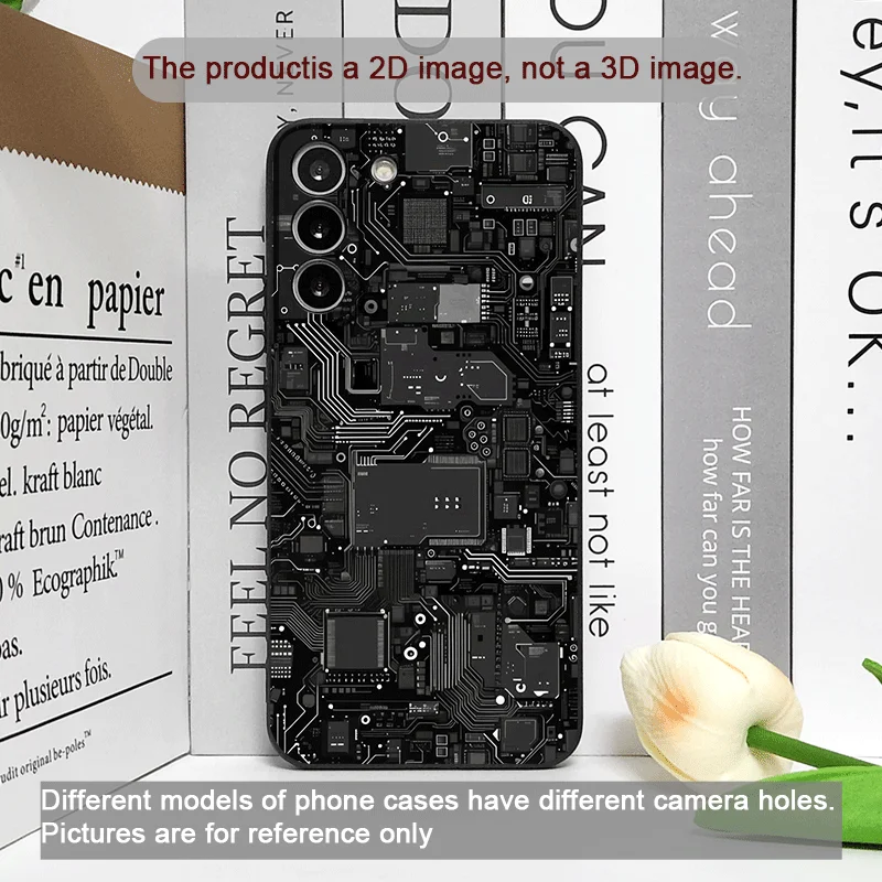 2D تقليد لوحة دوائر كهربائية نمط جراب هاتف ل ممن لهم Realme 14 ProPlus 13 12 لايت 11 10 Pro + X7 PRO Ultra C55 C35 غطاء Fundas #2