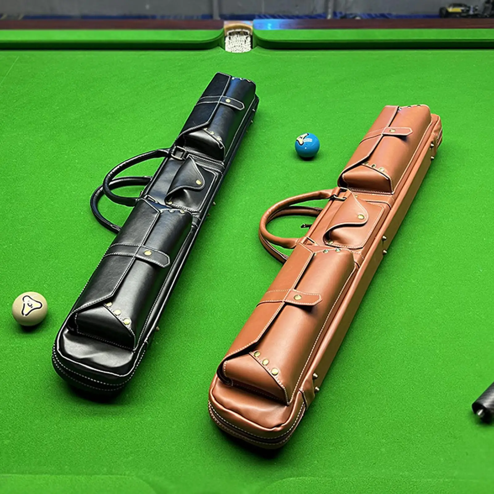 Billiards Pool Cue Case 1/2 Jointed Cue Cases Billiards Accessories Billiard Rod Storage Bag Billiard Sticks Carrying Case