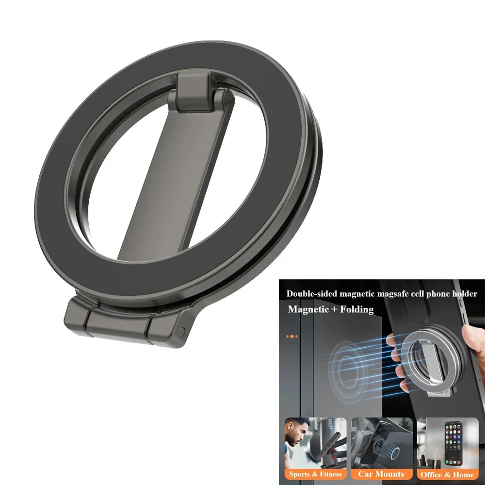 

Double Magnetic Phone Finger Ring Holder Desktop Stand for Magsafe IPhone 13 14 15 Pro Max Xiaomi Huawei Phone Accessories