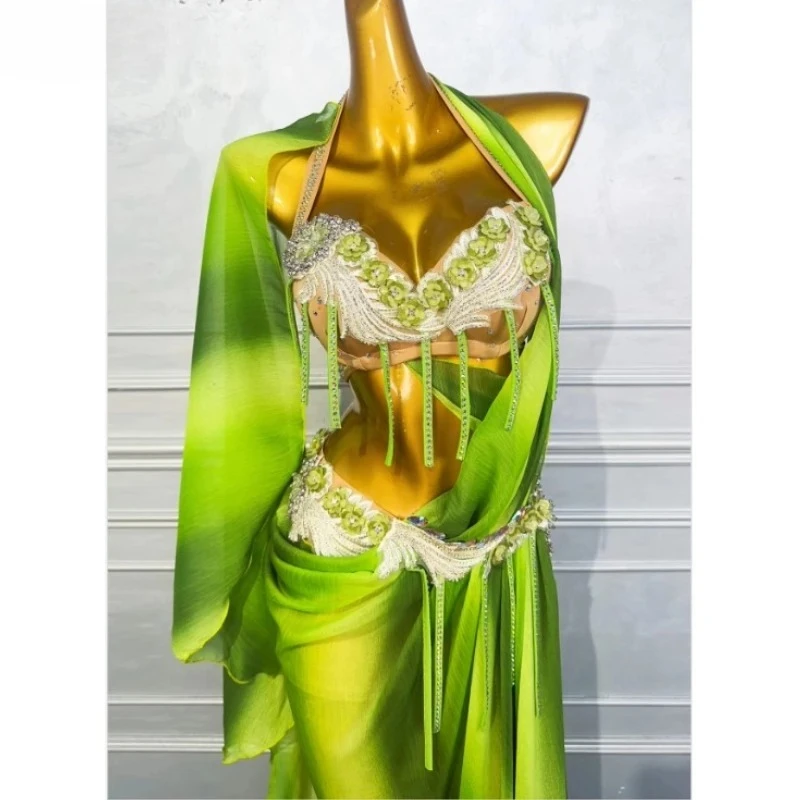 Traje de actuación de danza Oriental para adultos, ropa de competición profesional para bailarina del vientre, trajes elegantes de danza del vientre