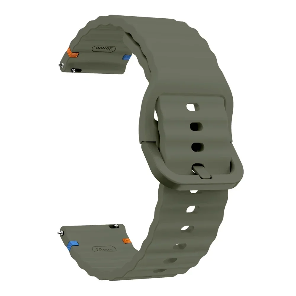 22 mm 20 mm Uhrenarmband für Huami Amazfit BALANCE Band GTR 4 2 2E GTR3 Pro/GTS 4/2 Mini GTS 3/Bip 3 Pro U S Silikon-Wellenarmband – Detail 22
