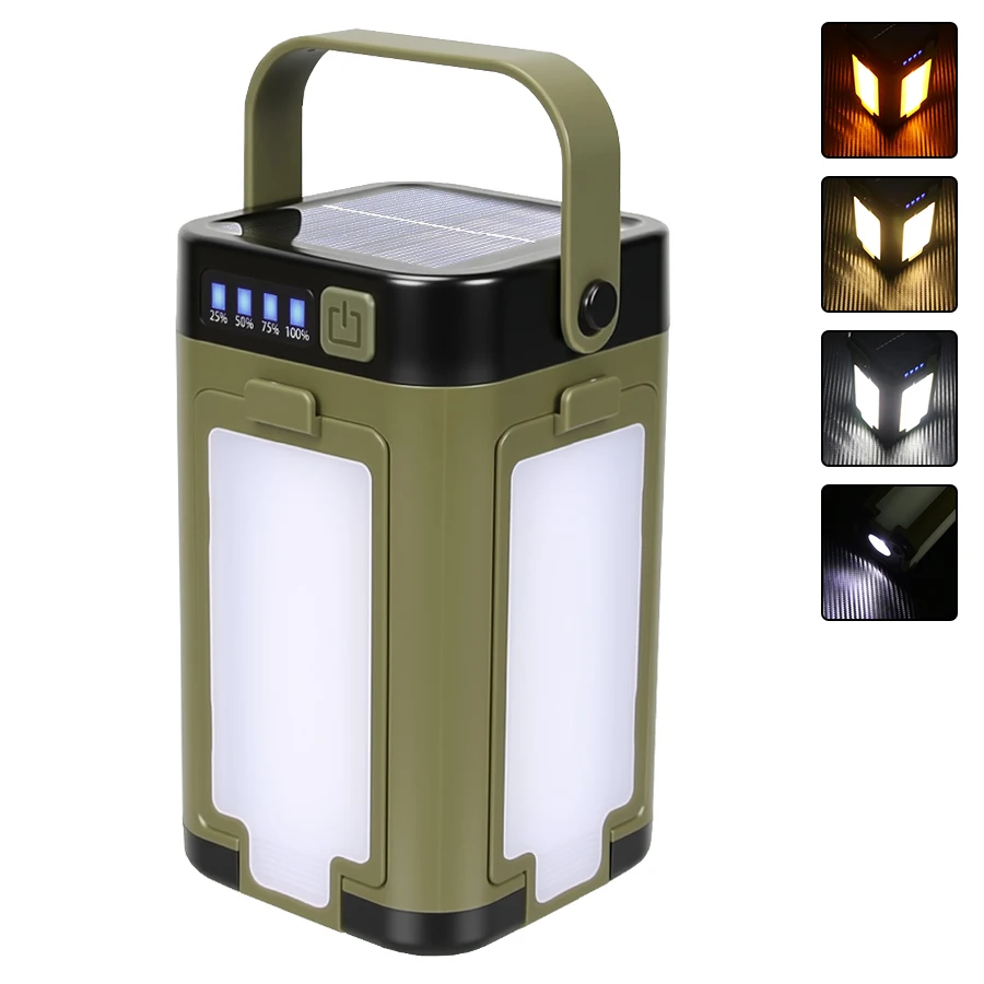Heinast Camping-Licht, leichte Handtaschenlampe, 5 Beleuchtungsmodi, wiederaufladbare Zeltlampe zum Klettern auf der Terrasse, 8 Lichtfilamente