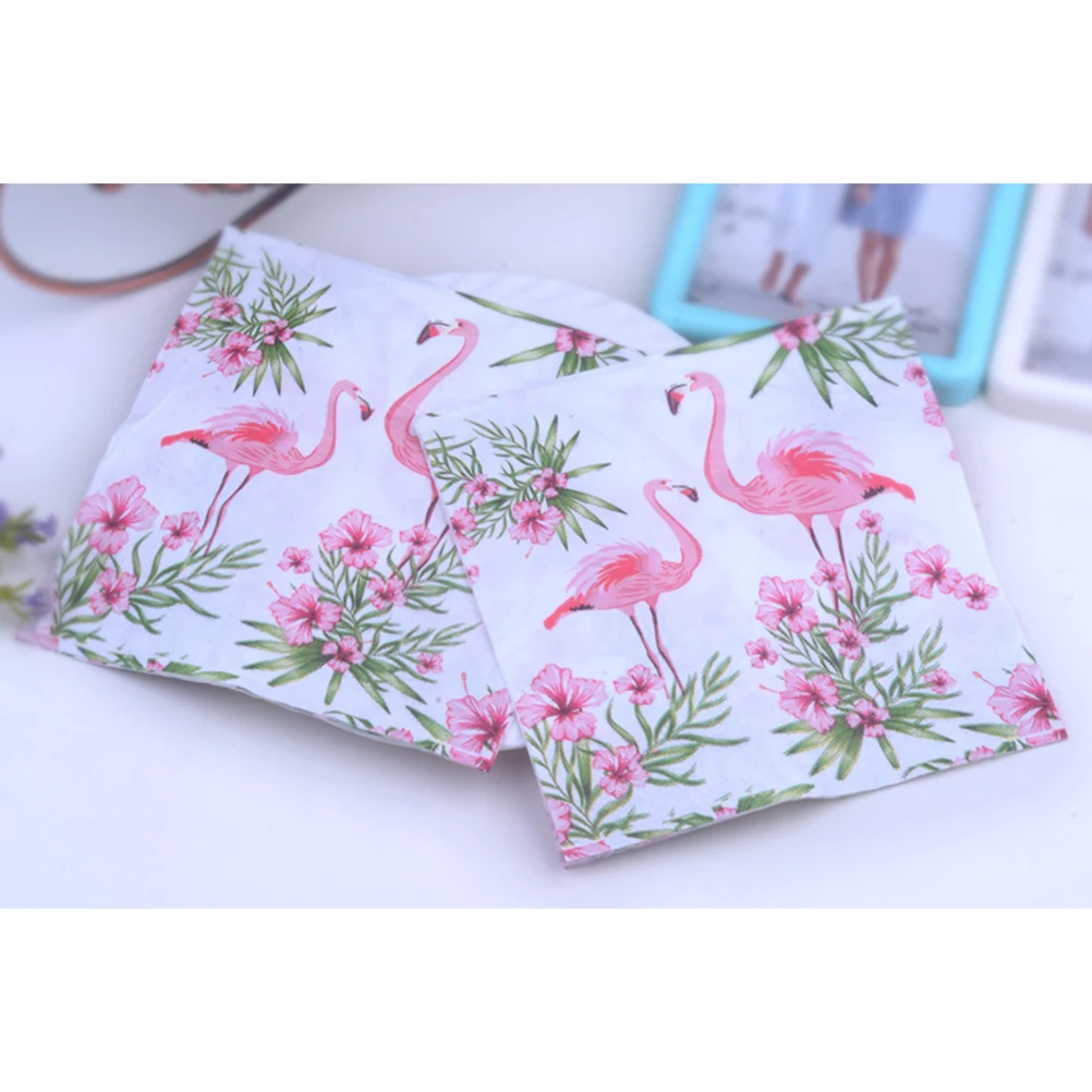 

40pcs Flamingo Printed Napkins Disposable Party Paper Towels Beautiful Pattern Premium Quality Absorbent Guest Supplies