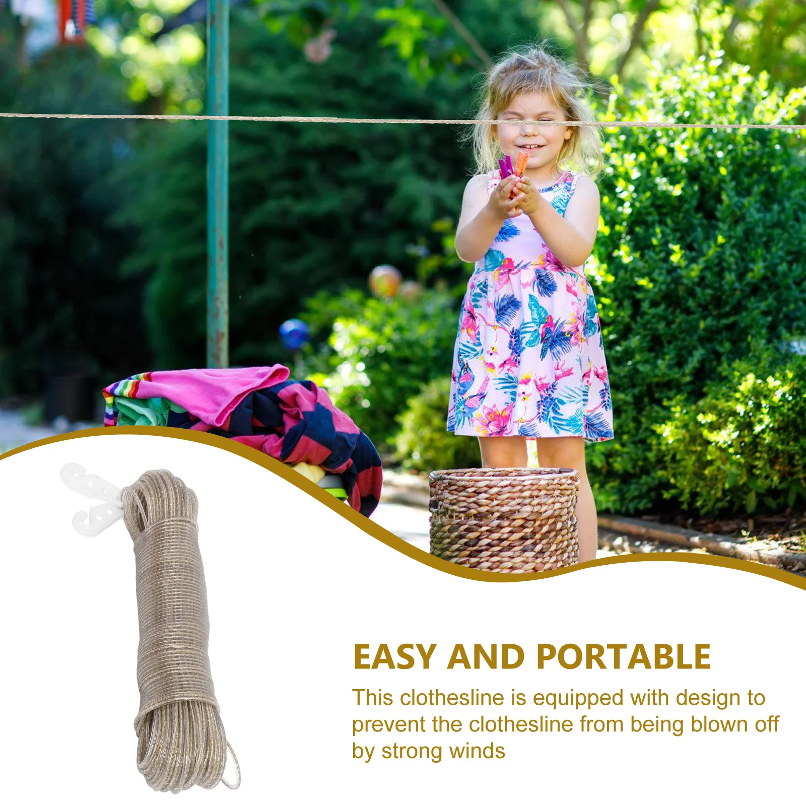 

50M Super Heavy Duty Laundry Ropes Clothes Lines for Home Outdoor Garden Portable Non Slip Windproof Dry Camping 3X50M