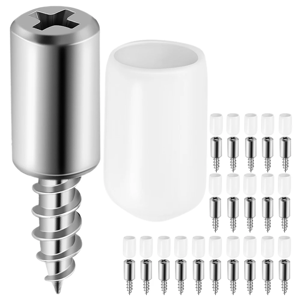 

20pcs Wardrobe Partition Nails Rubber Sleeve Self-Tapping Metal Screws For Shelf Board Dry Wall Mount Truss Head Cabinet Hard