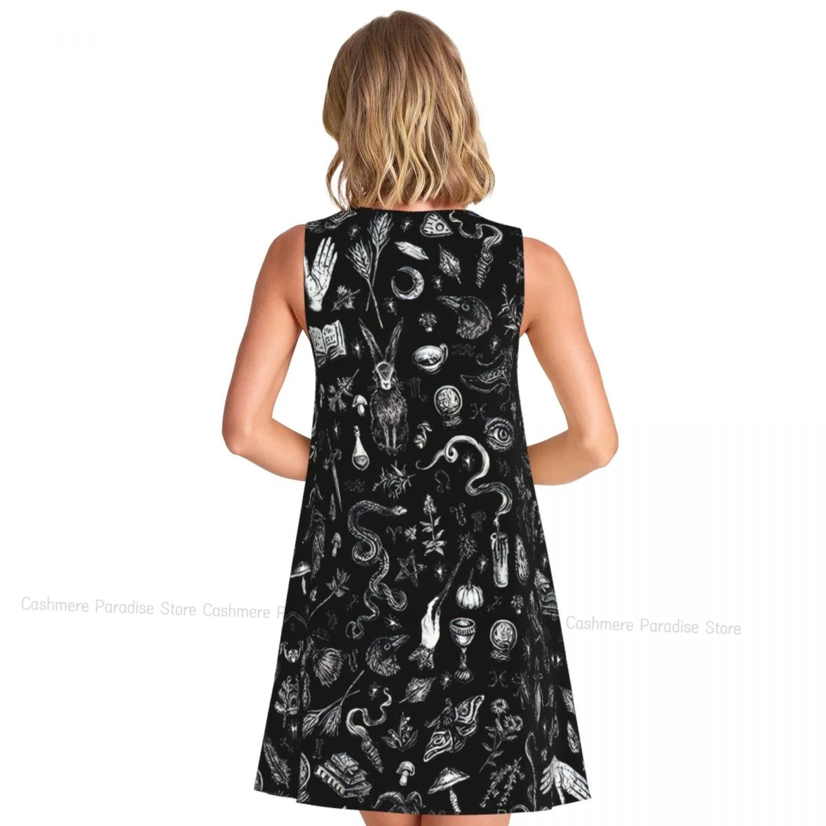 فستان نسائي سالم الساحرة رغوة غامض ويتشي ماجيك الصيف عادية تي شيرت فساتين الشاطئ التستر فستان تانك