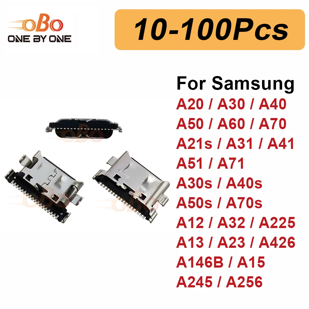 Conector de Carga USB de 10-100 Piezas para Samsung A20 A30 A40 A50 A60 A70 A12 A32 A13 A23 A15, Repuesto de Puerto de Carga