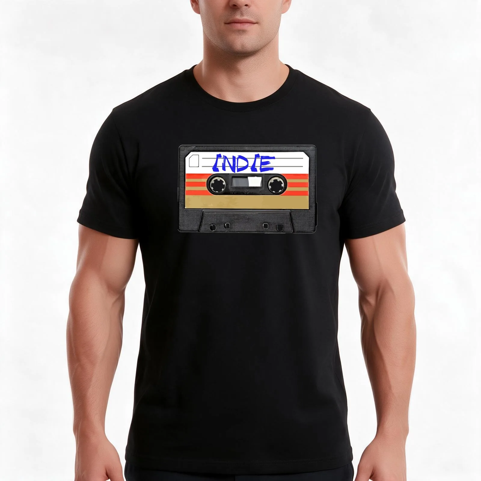 Indie Music T-Shirt, Summer Casual Cotton Tee, Oversized Streetwear Tops, Vintage Graphic Print, Loose Fit Short Sleeve