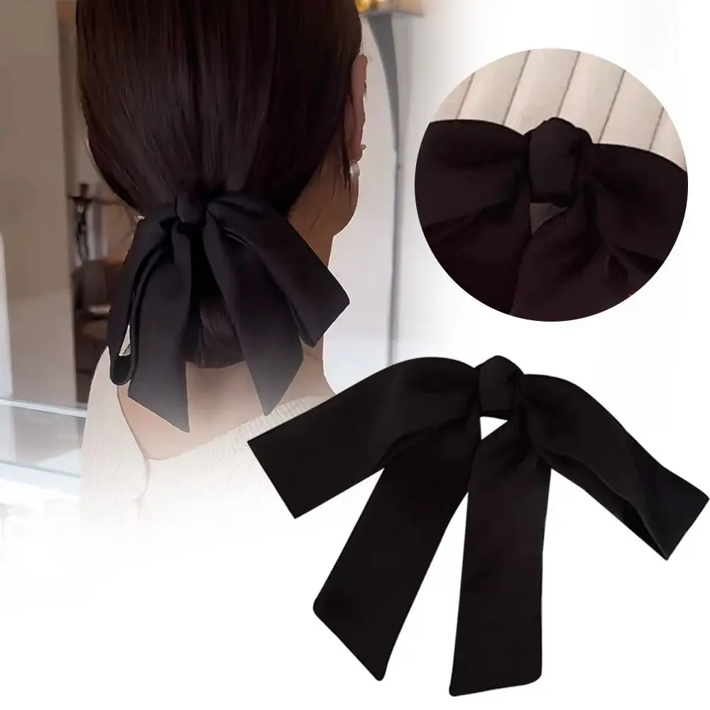 

Hair Accessories Satin Large Bow Tassel Hair Claws Elegant Fashion Bowknot Hair Clip Headpiece