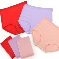 2/3/5Pcs Women Cotton High Waist Panties Soft Breathable Briefs Oversize Underwear Plus Lingerie Seamless Mom Panty Underpants