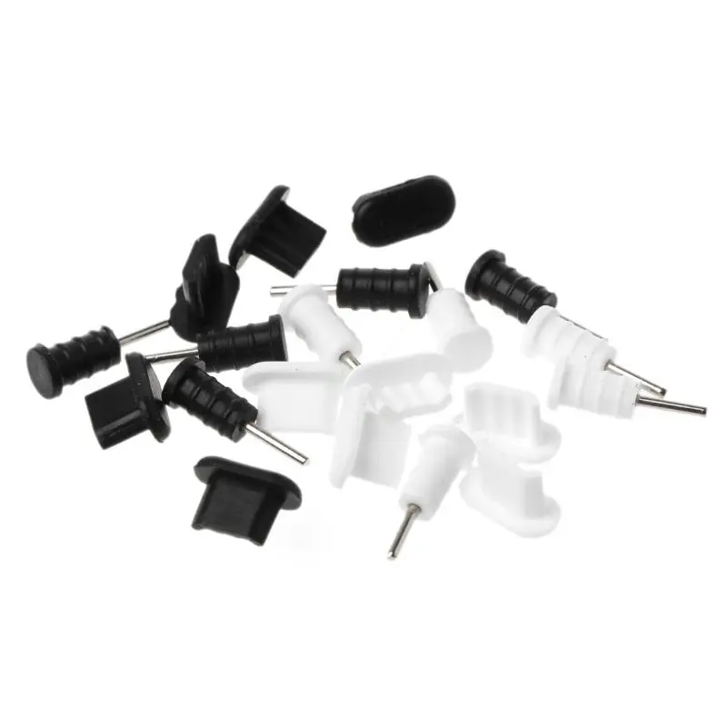 10Set Dust Proof Plugs 3.5mm Earphone + USB Charge Port Plug Cap For iPhone 5 5s 6 6s Mobile Phone Tear Resistant