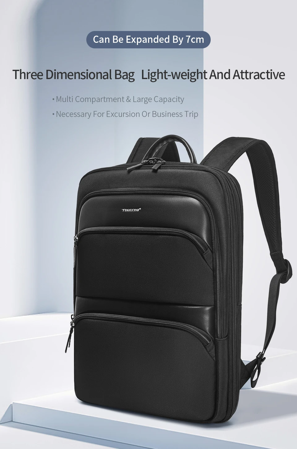 Tigernu Erweiterbare Rucksäcke Für Männer 15,6 zoll Laptop Rucksack Männliche Dünne Business Rucksäcke Schule Reisetasche College Schul – Detail 1