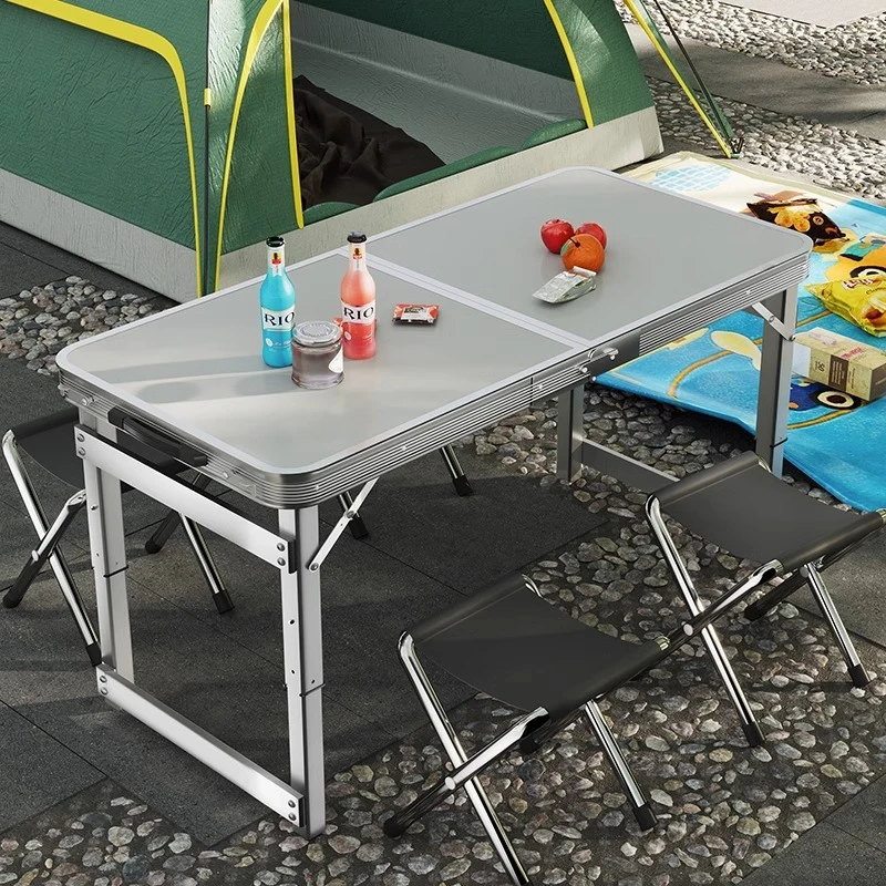 

Folding Table Portable, Small Foldable Table Adjustable Height, Lightweight Aluminum Camping Table,With Handle