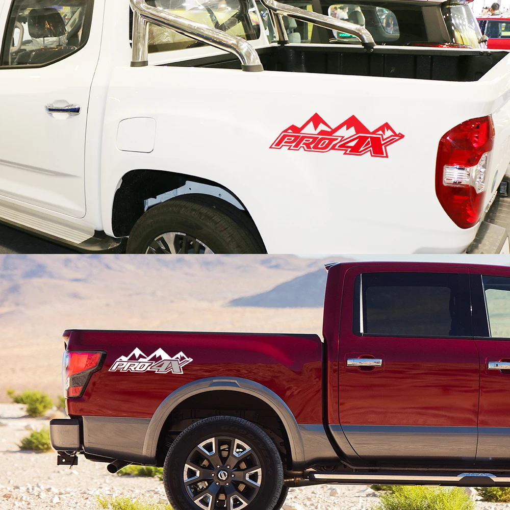 لاقط السرير الخلفي الجانب الشارات شاحنة الرسم برو 4X سيارة الفينيل ديكور ملصق غطاء لنيسان نافارا المحارب SL ST Titan Pro4X S SV