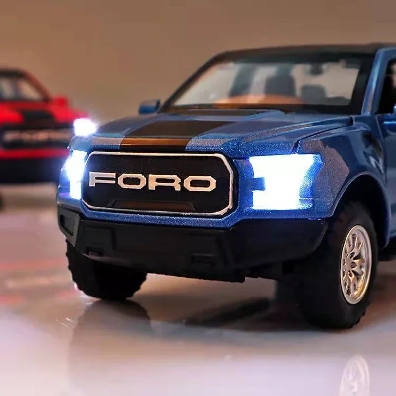 1:32 Ford Raptor F150 รถกระบะรถออฟโรDiecastโลหะผสมรุ่นรถเสียงดึงกลับคอลเลกชันของเล่นเด็กของขวัญA188