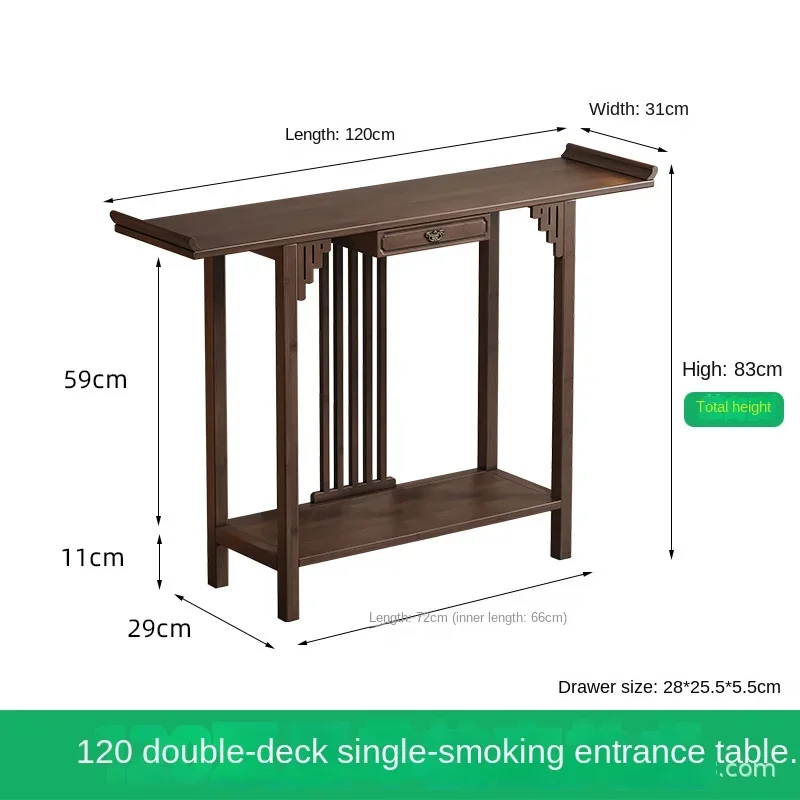 Nieuwe Chinese stijl offertafel voor de God of Wealth, bamboe en massief houten entreekast, moderne woonkamer Boeddhistische nich