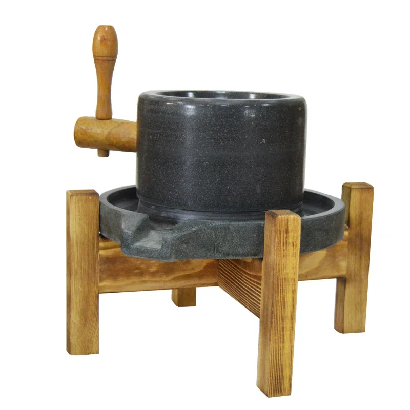 Family Stone Mil Grinder Stone Mill Soy Milk Hemp Material With Old Fir Shelf Handmade Small