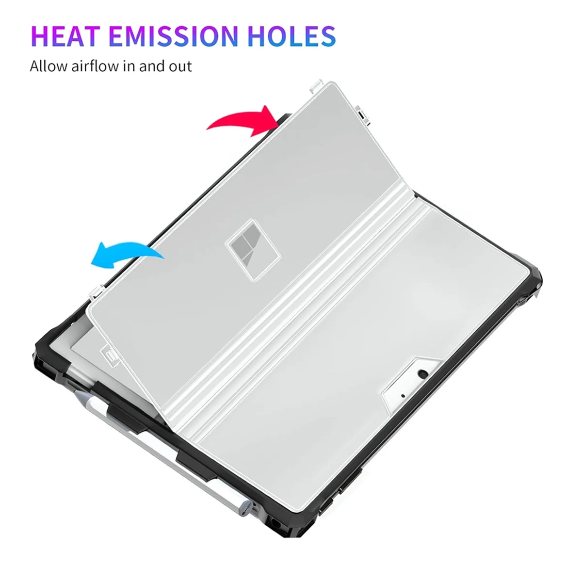 Nueva carcasa rígida para tableta para Microsoft Surface Pro 7 Plus 6 5 Pro 4 LTE, funda protectora resistente tipo folio a prueba de golpes, B