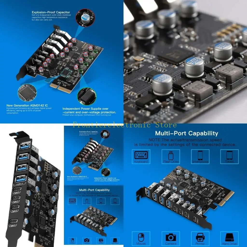 

G8DB 8 Ports PCIE Usb3.2 Expansion Card 20G PCI-E to USB Type-C Adapter USBx4 TypeCx4