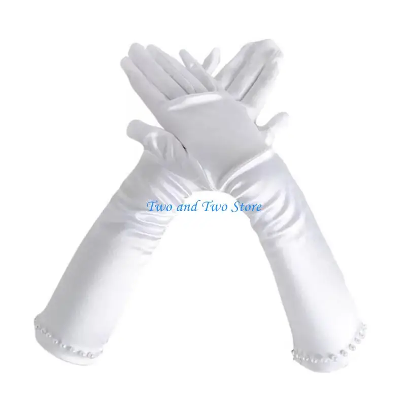 

HX6F Kids Size White Gloves Formal Gloves for Party Cosplay Policeman Pageant