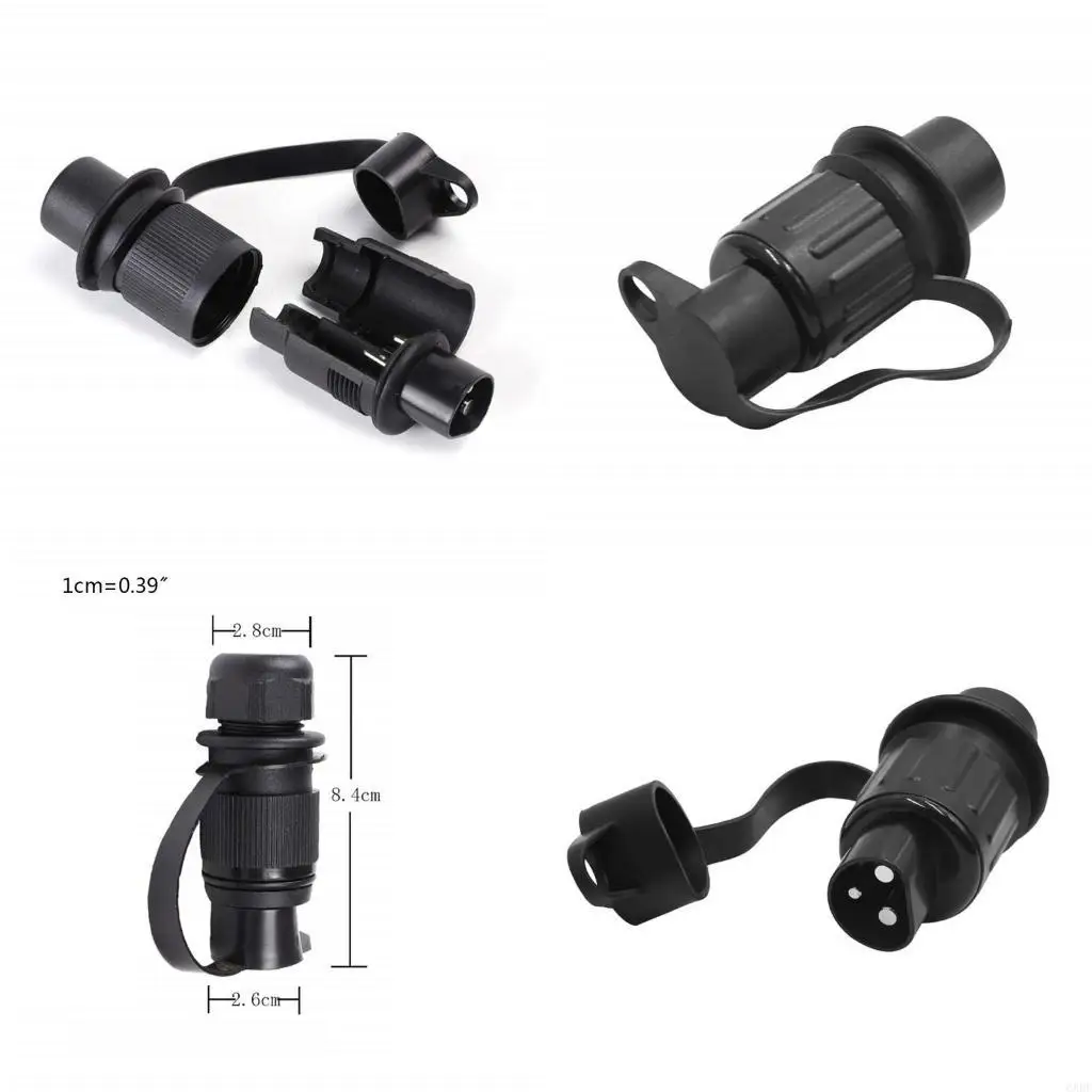 6XDF Weatherproof Plug Socket DIN 9680 3-Pin Connector for Trucks RVs Tractors Agricultural Machines