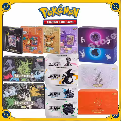 Original Genuine Pokemon PTCG Cards Chinese Rinlie Glow Huiyao Card Display Box Fire Dragon Super Dream VSTAR Departure Gift Box