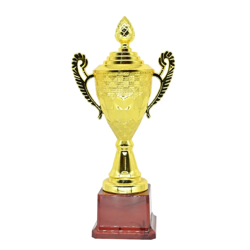 

Plastic Metal Trophy 24.5/27.5/33.5cm Universal Pentagram Trophy Souvenir Gold Color Winner Award Trophy Toy