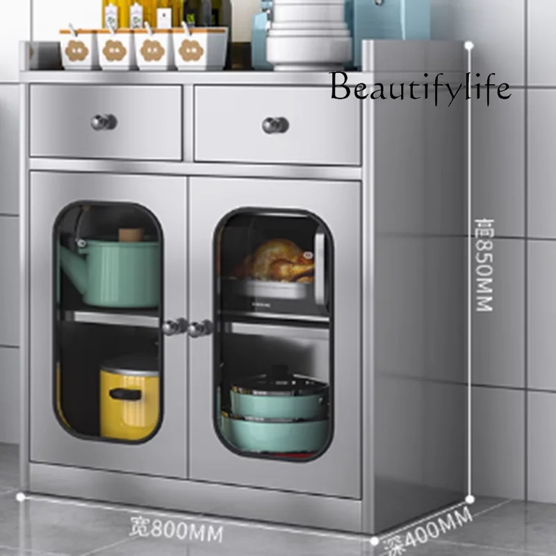 Large Luxury Metal Cabinet Stainless Steel Design Shelves Nordic Storage Cabinet Kitchen Tall Modern Meuble Cuisine Furniture
