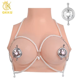 QKKQ Metal Nipple Clamp Women Breast Clip Female Chest Massager Body Bondage Flirting BDSM Sex Toy For Couple Pleasure Sexy Shop