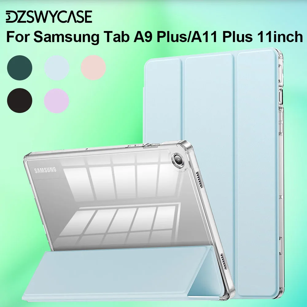 

Чехол для Samsung Galaxy Tab A9 Plus 11 дюймов 2023/A11 Plus 11 дюймов 2025, прозрачный защитный чехол с чехлом-держателем для карандашей