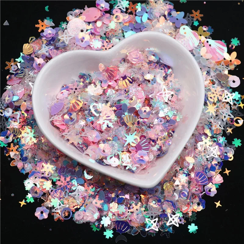 20/50g Glitter Sequin Mix Star Heart Dot Shape Colorful Nail Sequins for Shaker Nail Art Flakies Paillette Decoration