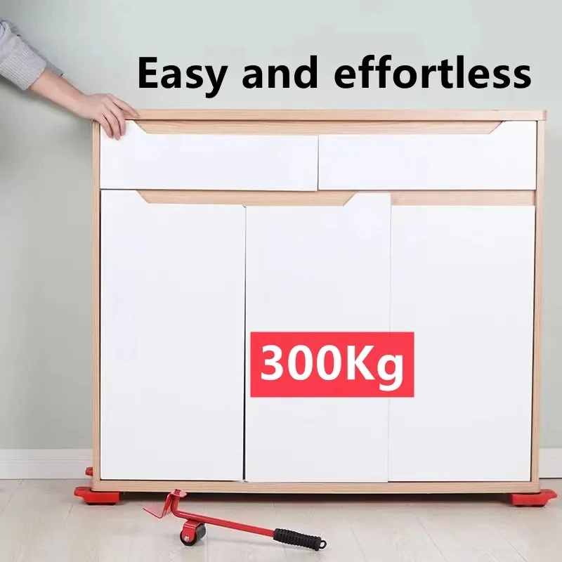Furniture Moving Roller Transport Set, Labor-Saving Lifting Hand Tool with Wheels for Easily Shifting Heavy Household Items image 2
