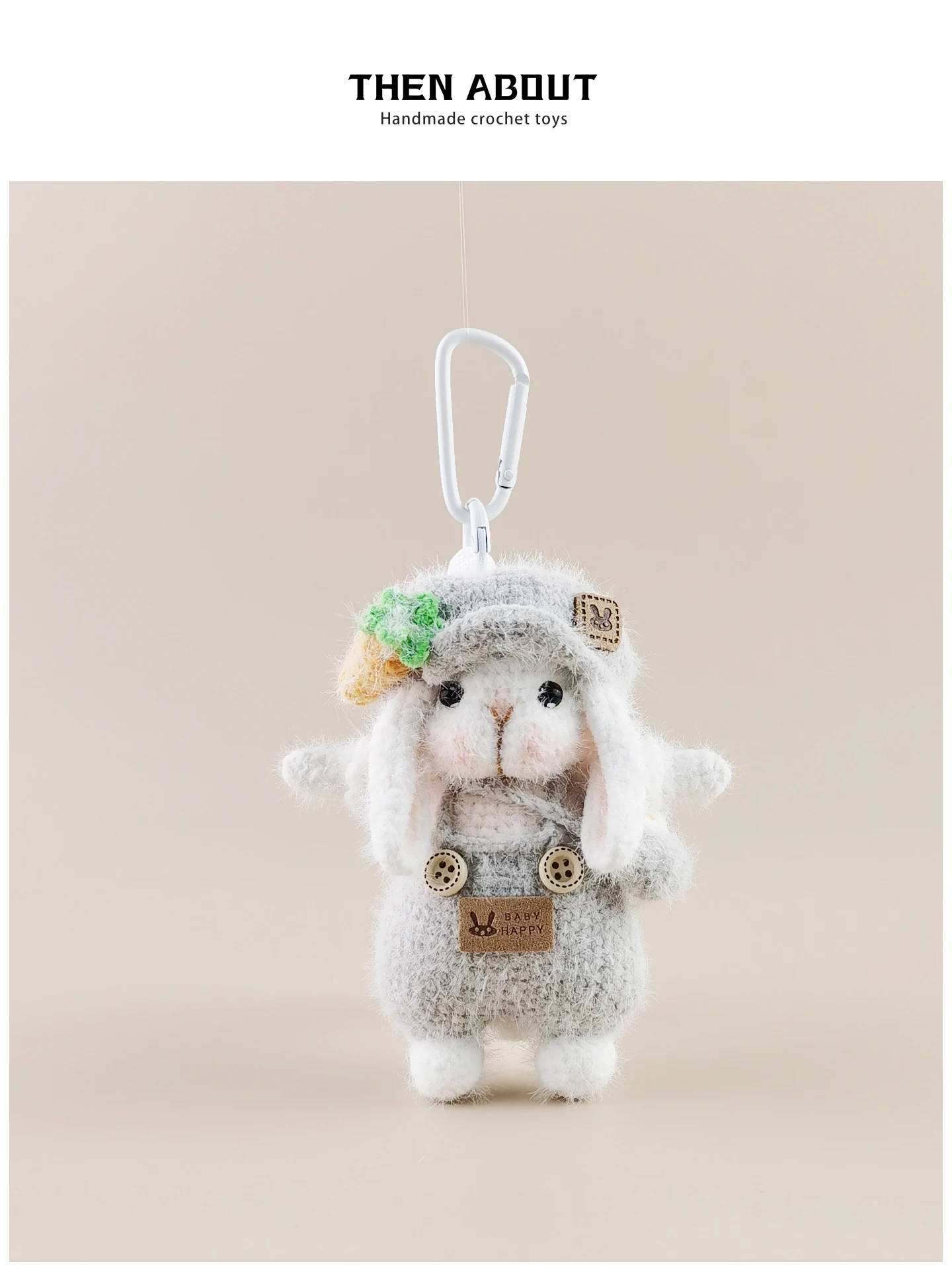 Cute Buds Hat Sugar Rabbit Doll Bag Charm Backpack Decor Luxury High End Gift Animal Pattern Hanging Clip Spring 2026