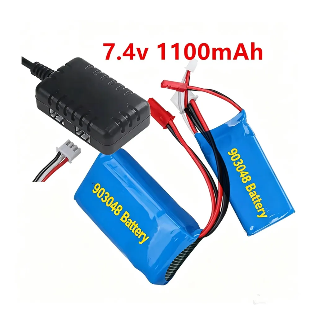 7.4 V 25C With JST Plug Battery for WLtoys A949 A959 A969 A979 V912 V913 Remote Control Car 7.4V 1100mAH 903048 Lipo Battery